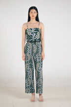 Glen Pleated Pants in Anthurium