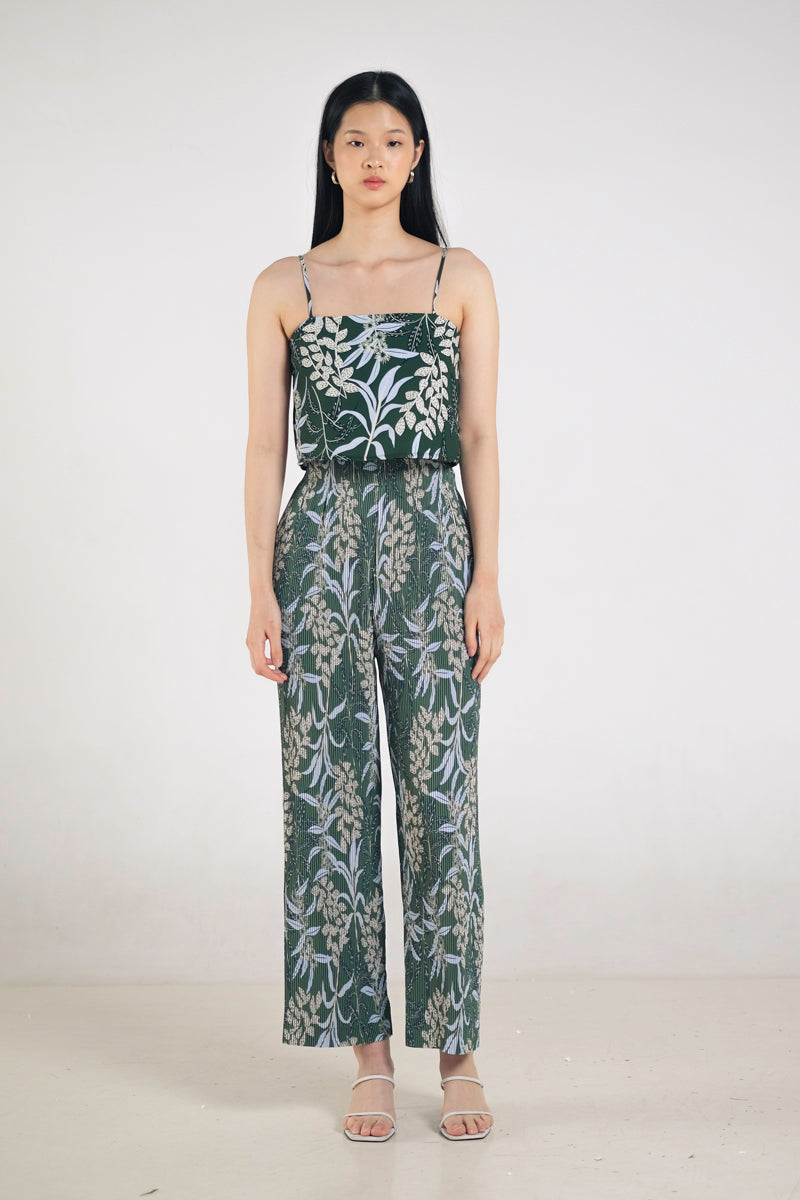Glen Pleated Pants in Anthurium