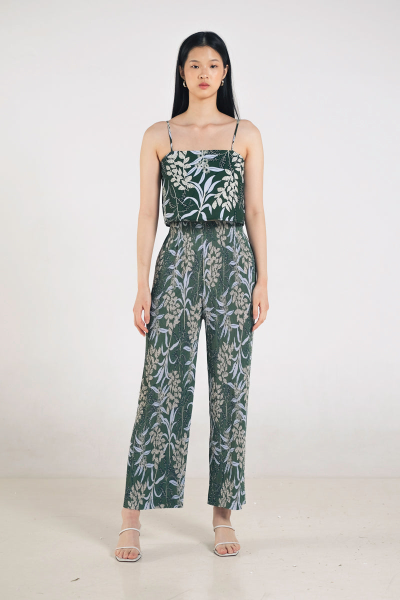 Glen Pleated Pants in Anthurium