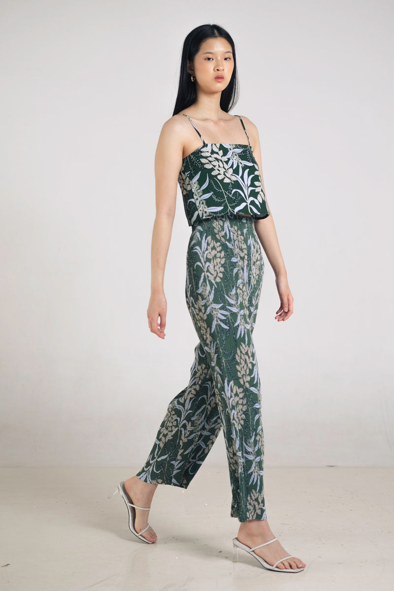 Glen Pleated Pants in Anthurium