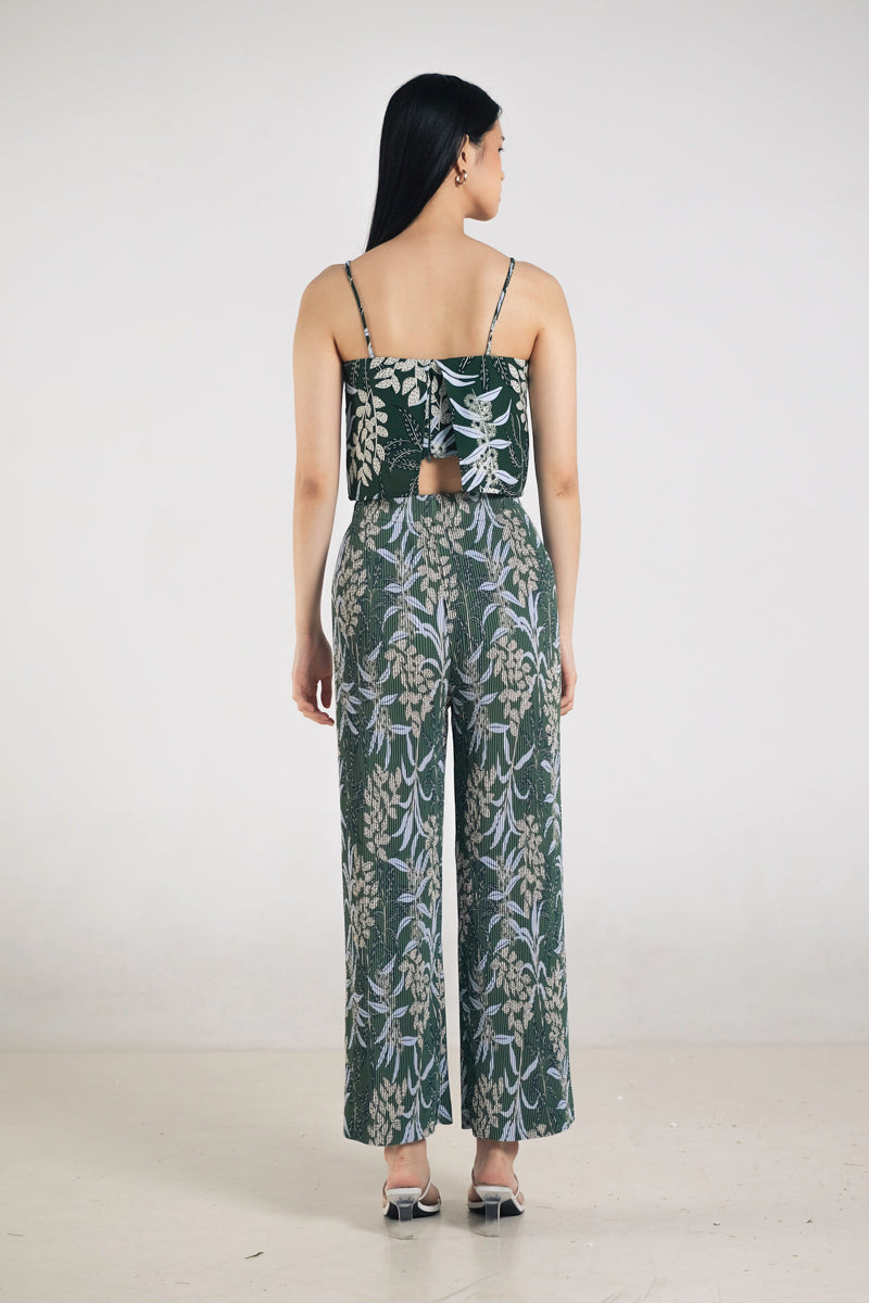 Glen Pleated Pants in Anthurium