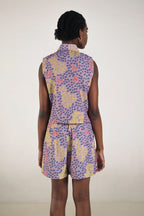 Blake Pleated Shorts in Violet