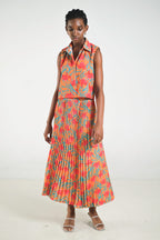 Alina Pleated Skirt in Canna