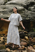 Morgan Top in Blue Embroidered