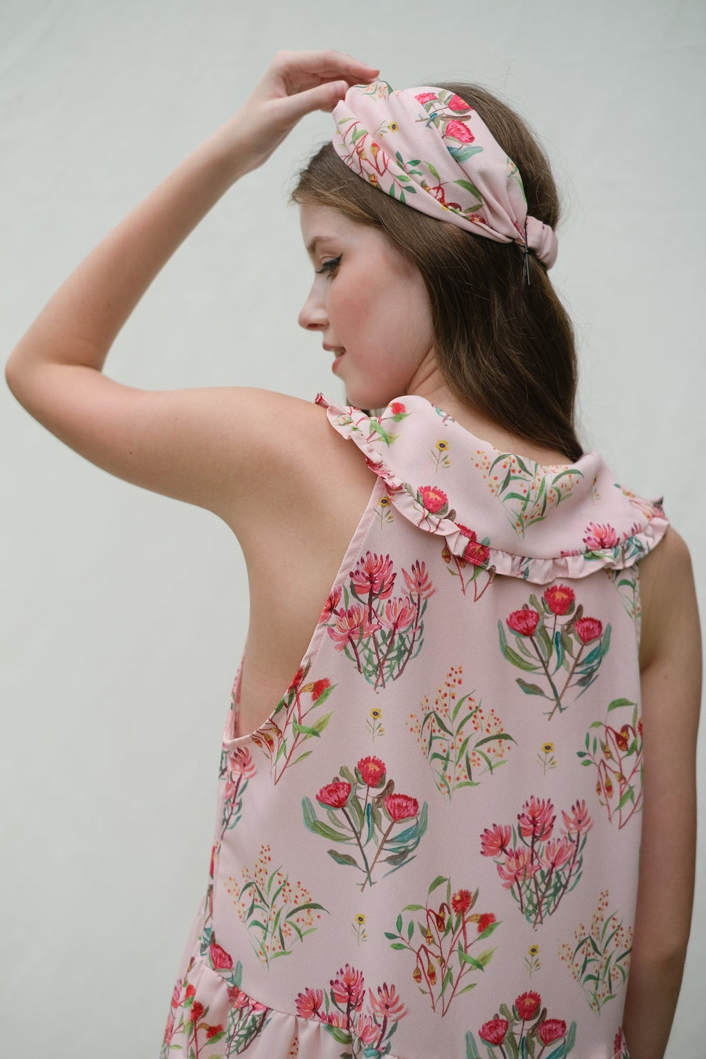 Ava Big Collar Dress in Peony