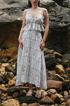 Remy Top in Blue Embroidered