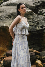Remy Top in Blue Embroidered