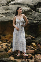 Remy Top in Blue Embroidered