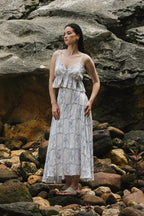 Remy Top in Blue Embroidered