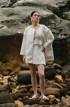 Carmen Outer in White Embossed