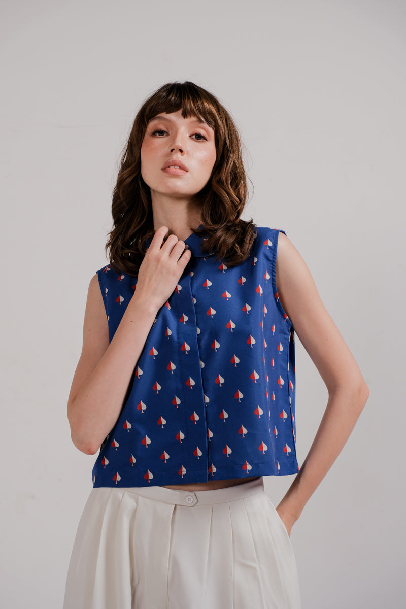 Tango Top in Navy Spades Penelope