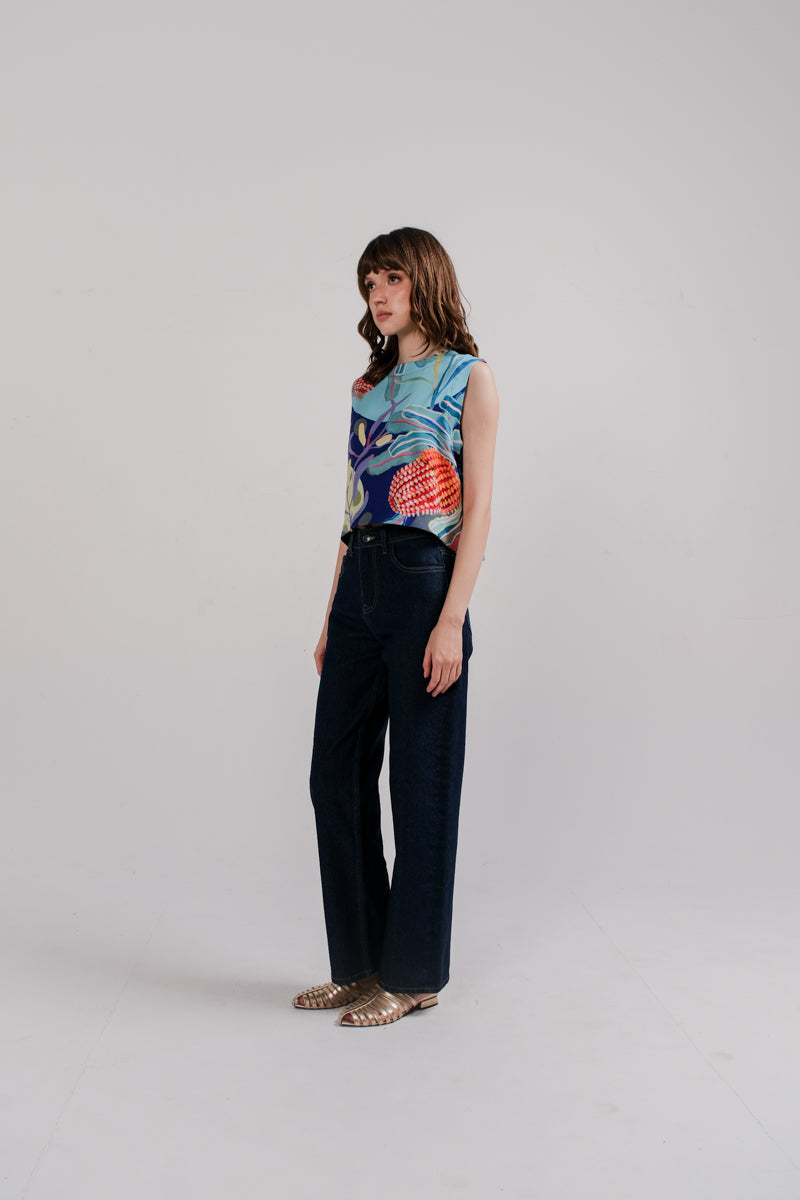 Tarra Reversible Top In Alice Spring Persian Blue