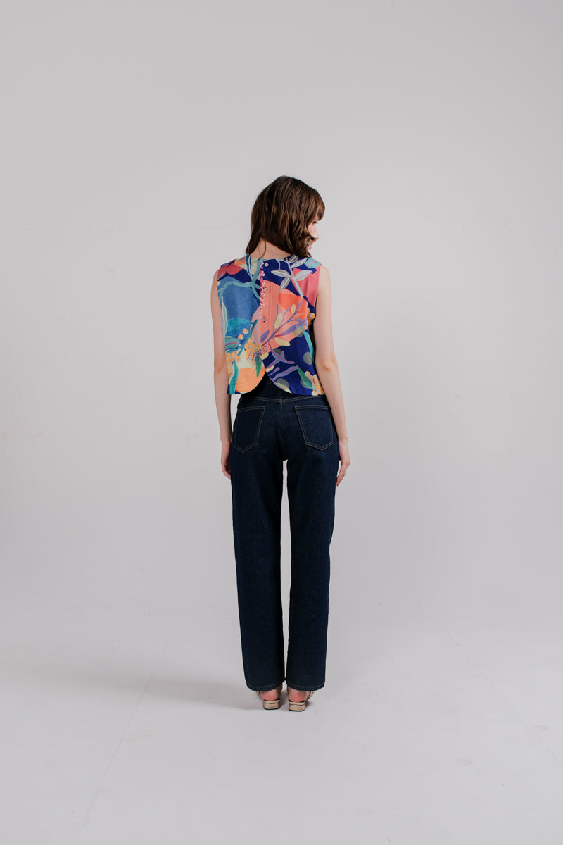 Tarra Reversible Top In Alice Spring Persian Blue