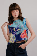 Tarra Reversible Top In Alice Spring Persian Blue