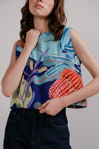 Tarra Reversible Top In Alice Spring Persian Blue