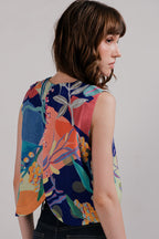 Tarra Reversible Top In Alice Spring Persian Blue