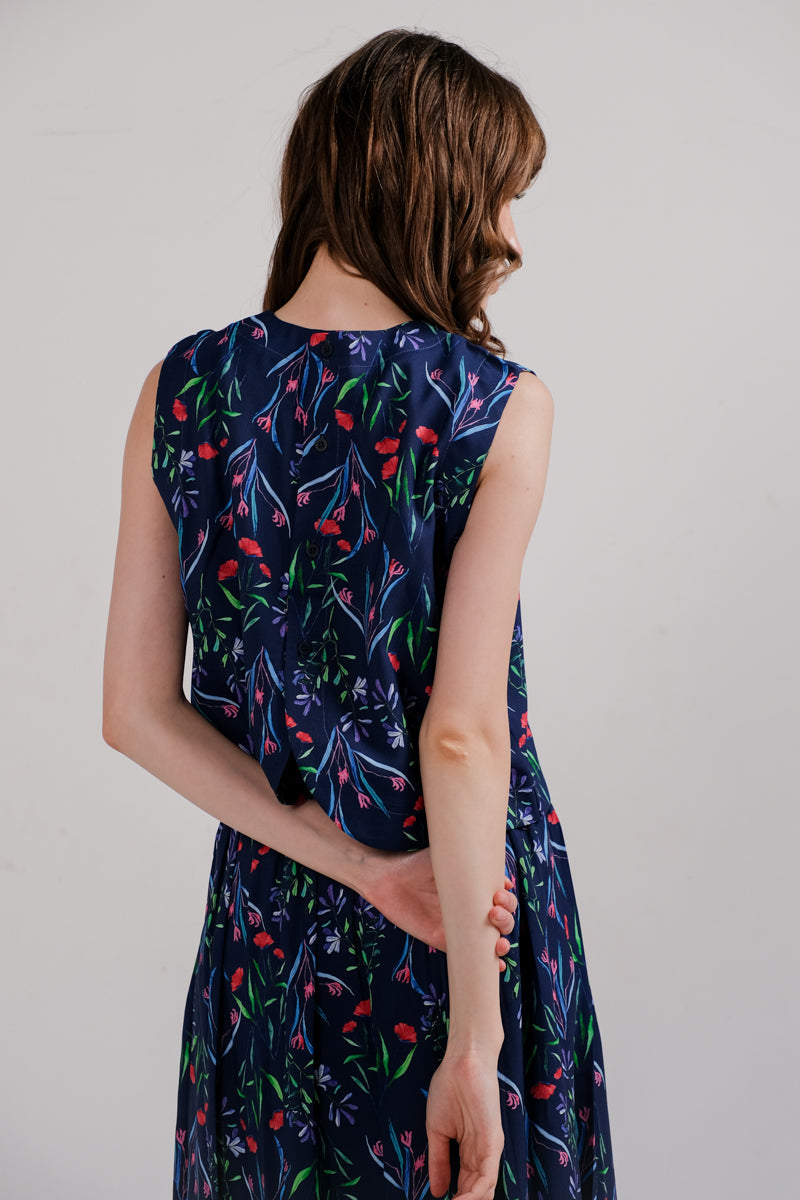 Tarra Reversible Top In Navy Faith