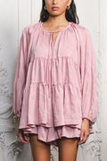 Noa Bohemian Dress in Dusty Pink