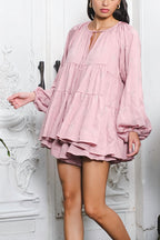 Noa Bohemian Dress in Dusty Pink
