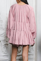 Noa Bohemian Dress in Dusty Pink