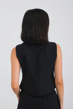 Nora Vest Top in Black