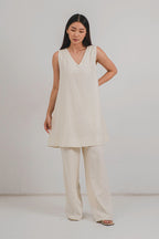 Mindee Mini Dress in Eggwhite