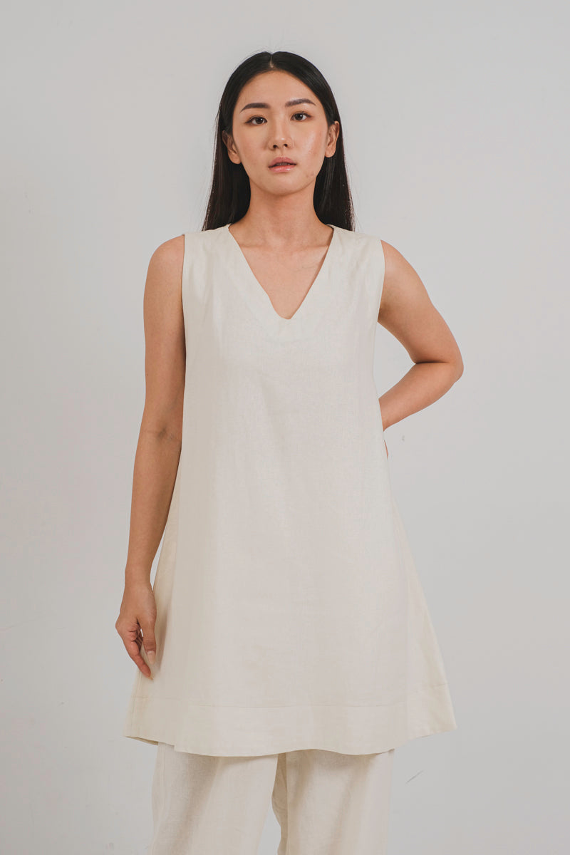 Mindee Mini Dress in Eggwhite