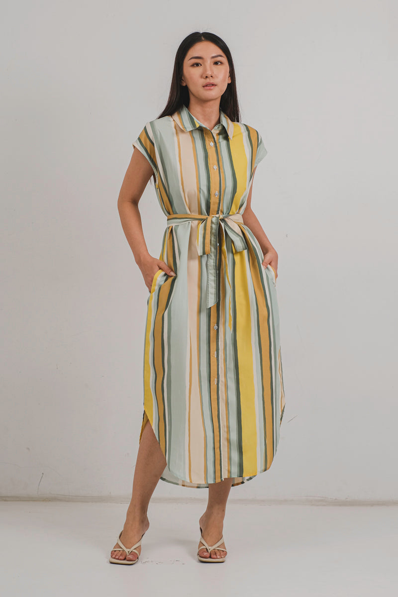 Mimosa Shirt Dress in Jaune