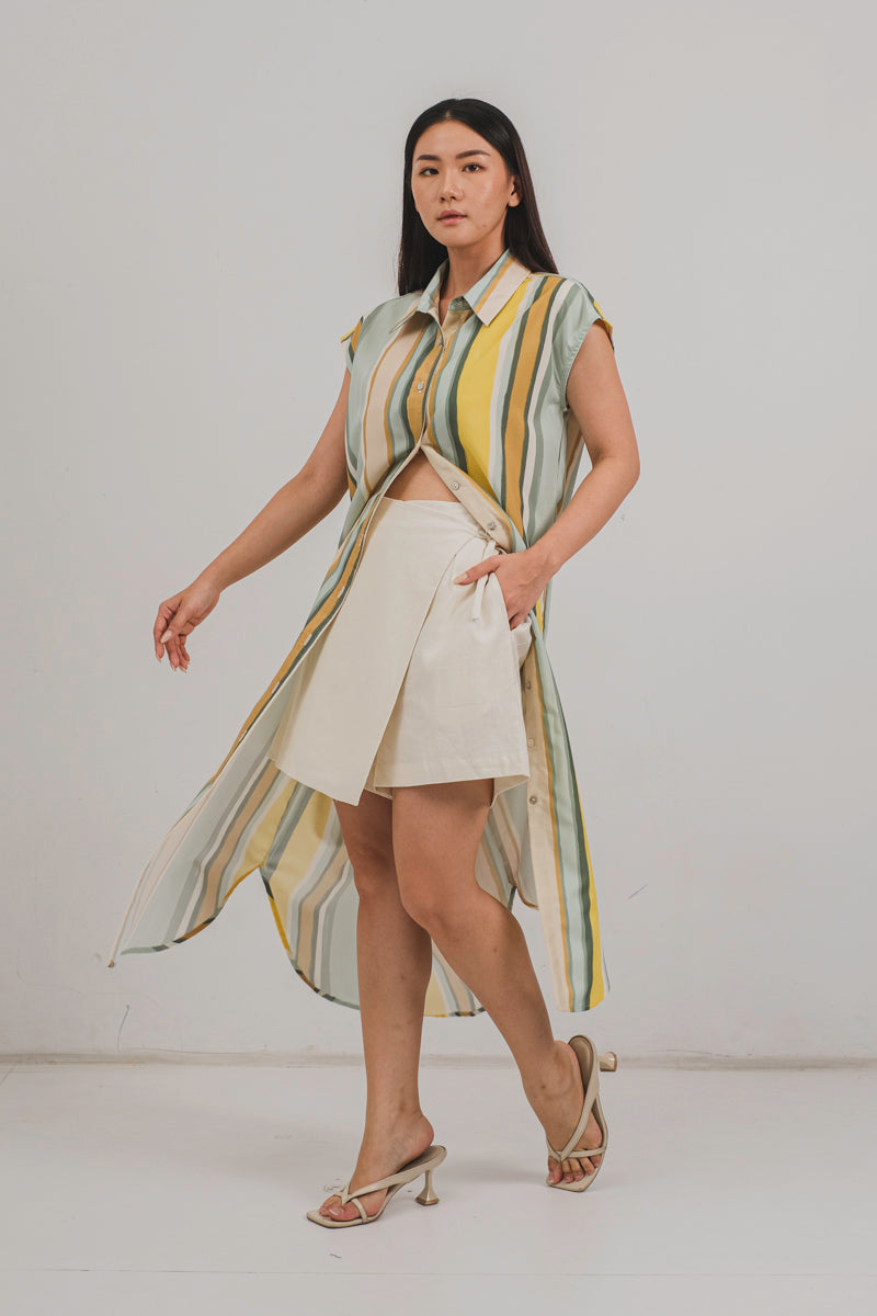Mimosa Shirt Dress in Jaune