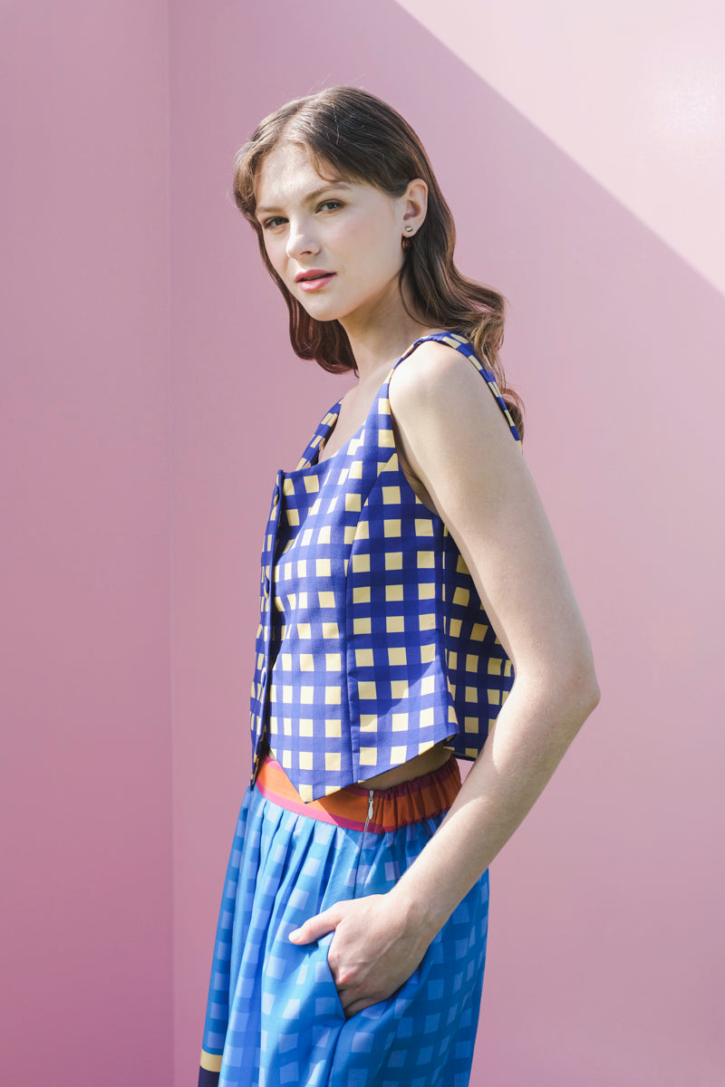 Nora Vest Top in Joy Purple