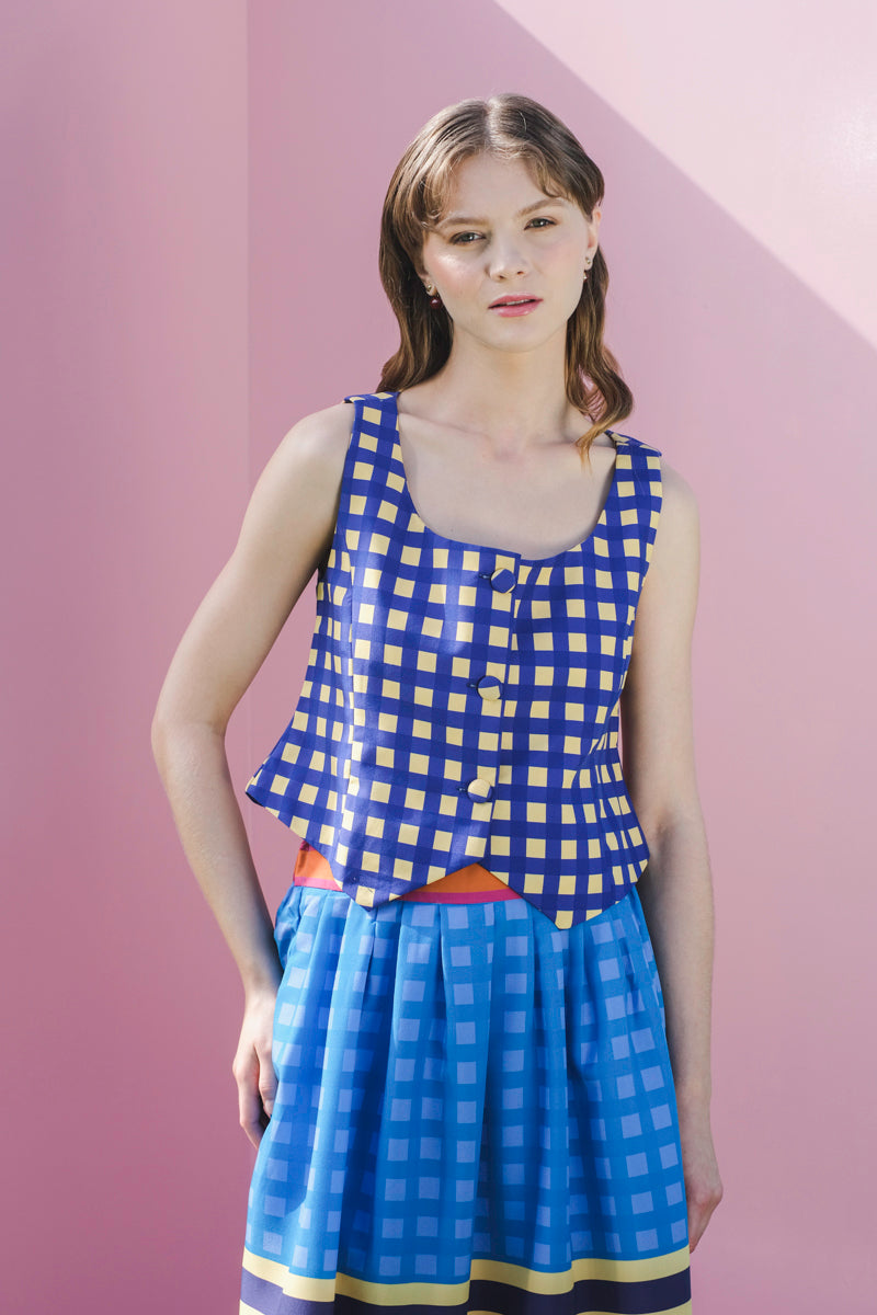 Nora Vest Top in Joy Purple