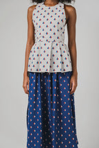 Gianna Midi Skirt in Navy Spades