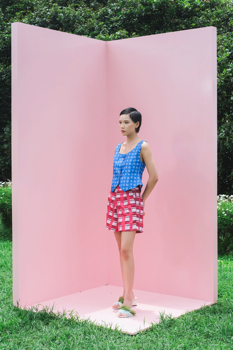 Nora Vest Top in Joy Blue