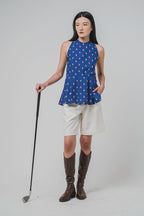 Bridgett Halterneck Top in Navy Spades