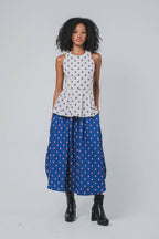 Gianna Midi Skirt in Navy Spades
