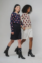 Carl Cardigan in Navy Spades