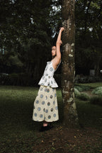 Enya Peplum in Bone White