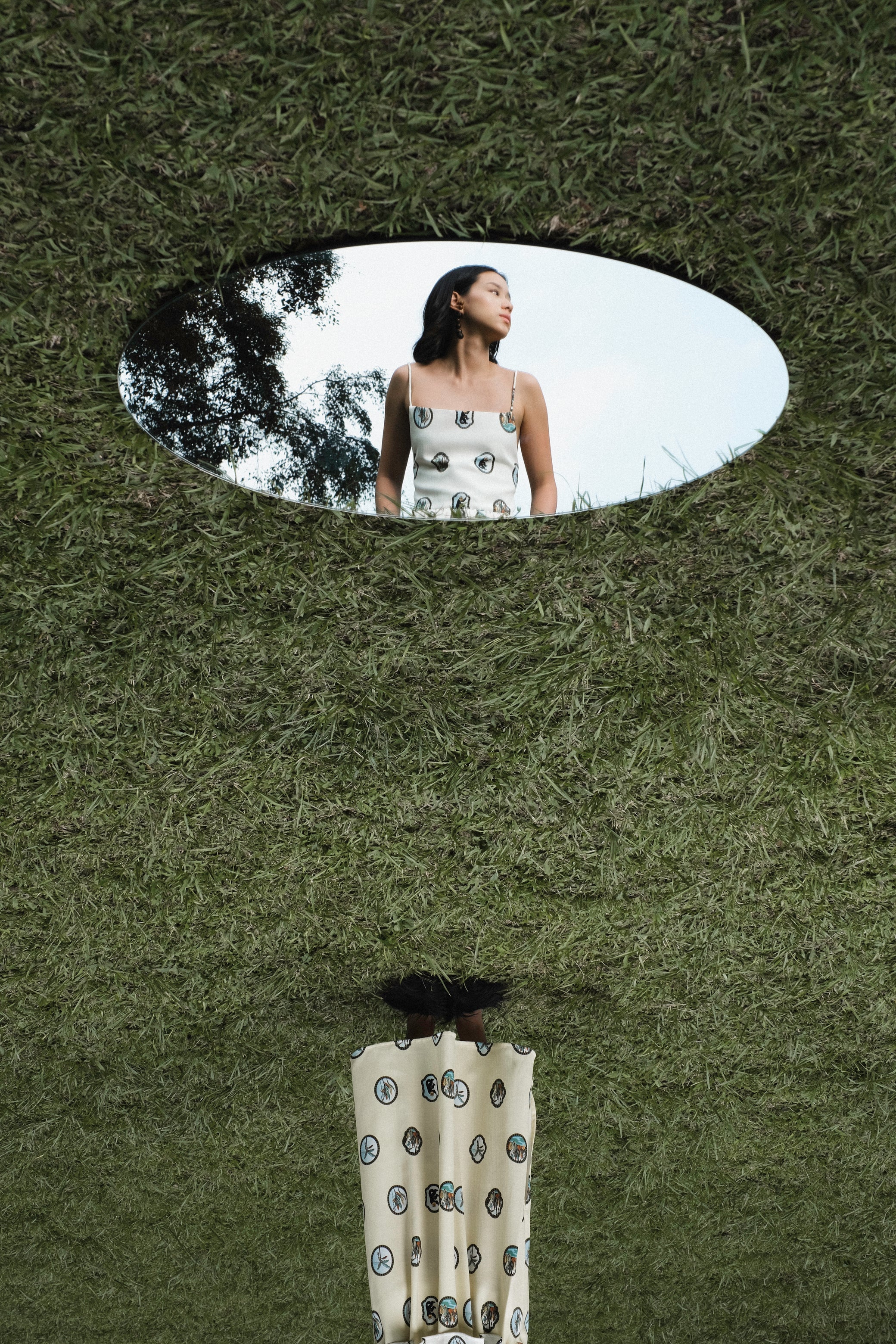 Enya Peplum in Bone White