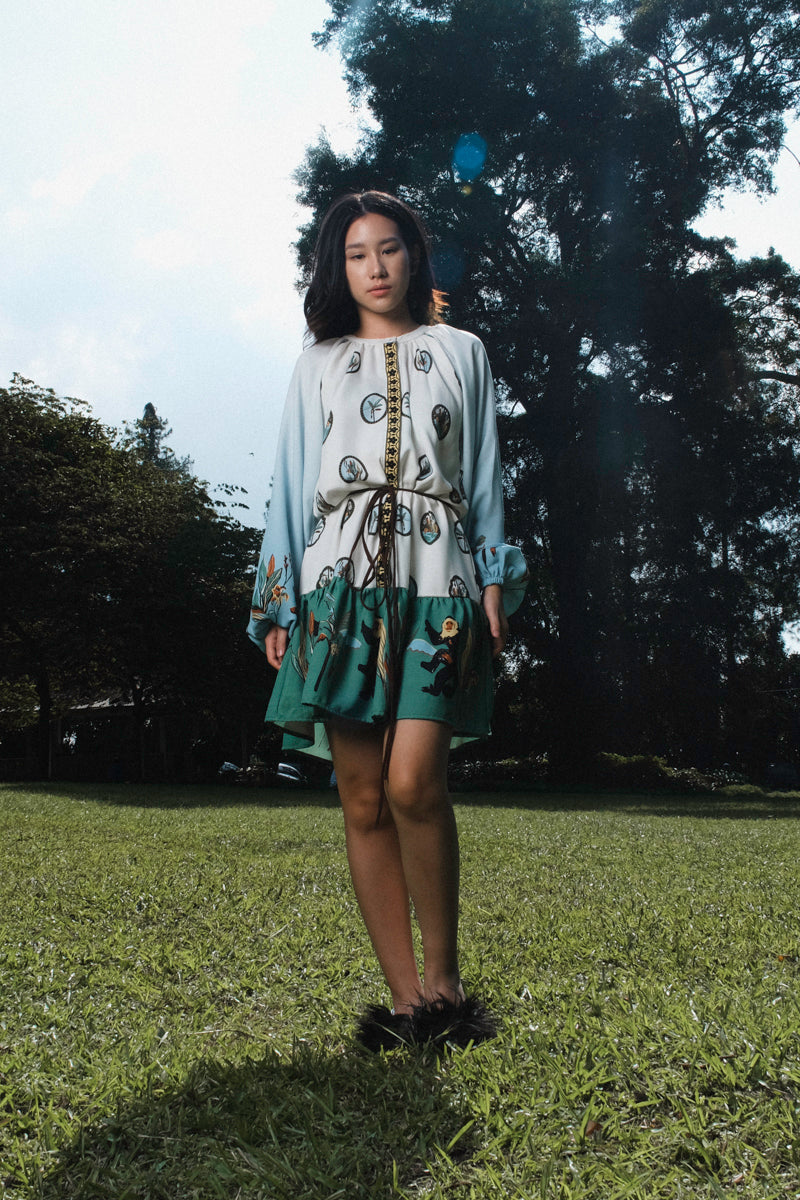 Ari Bohemian Dress in Oasea Print