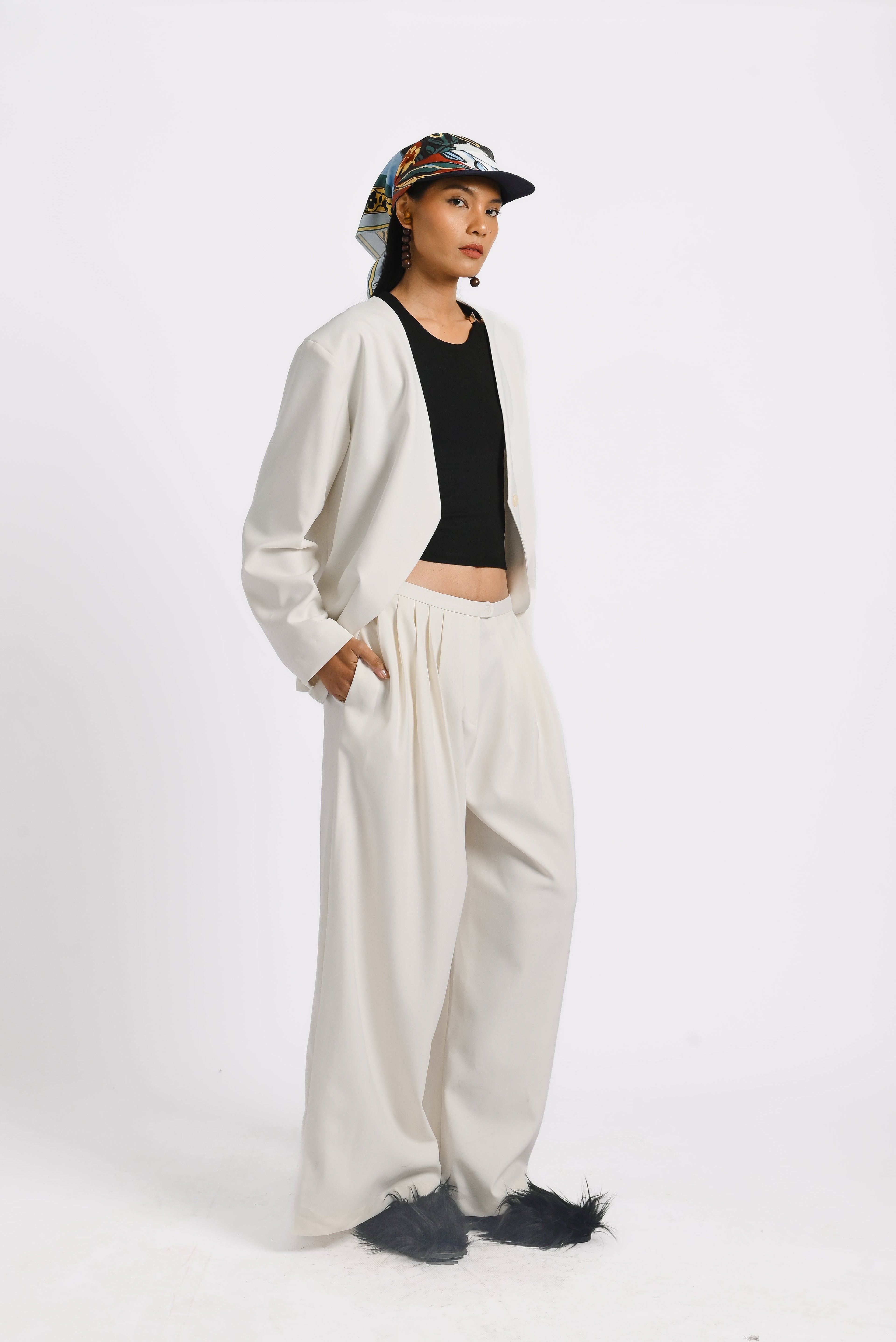 Kina Blazer in Bone White
