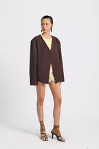 Kina Blazer in Pecan Brown