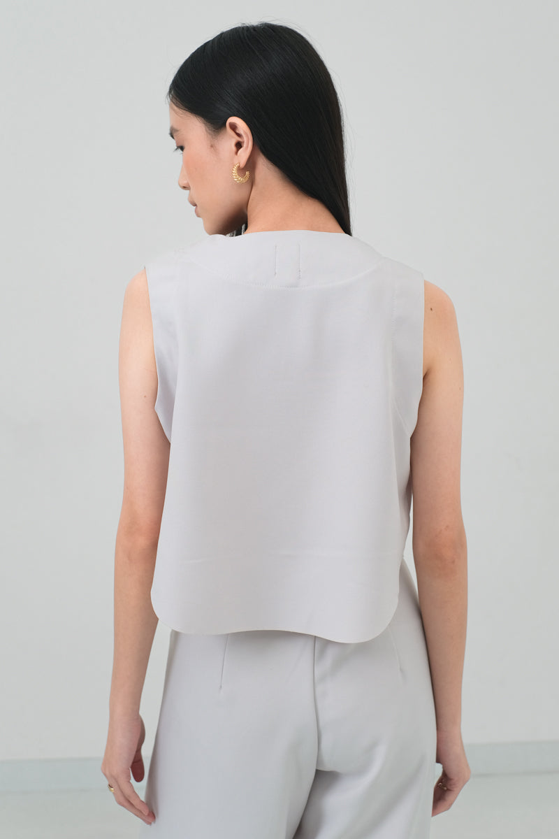 Jude Crop Top in Light Ash