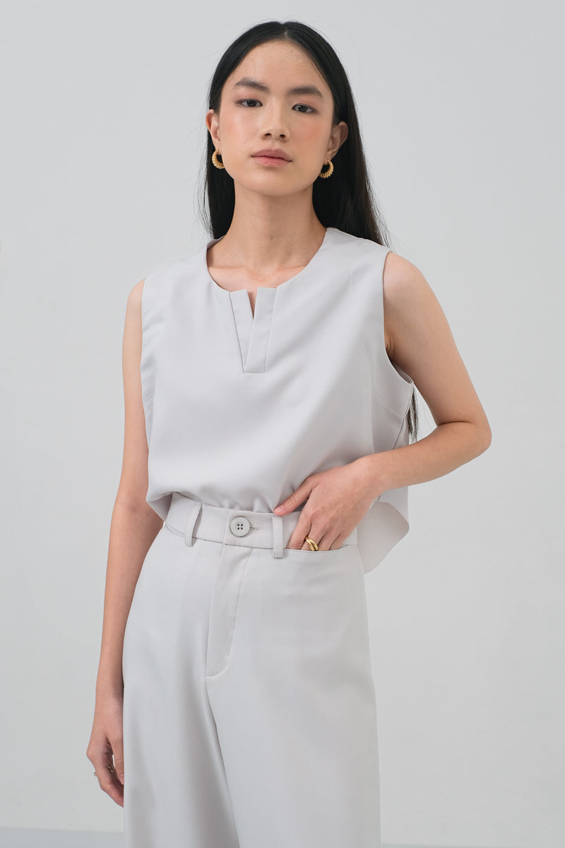 Jude Crop Top in Light Ash