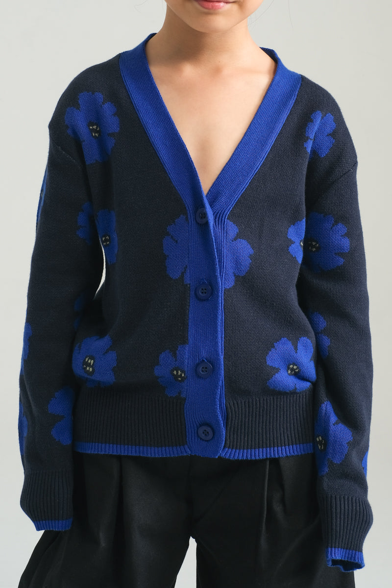Mini Loulou Cardigan in Bluebell