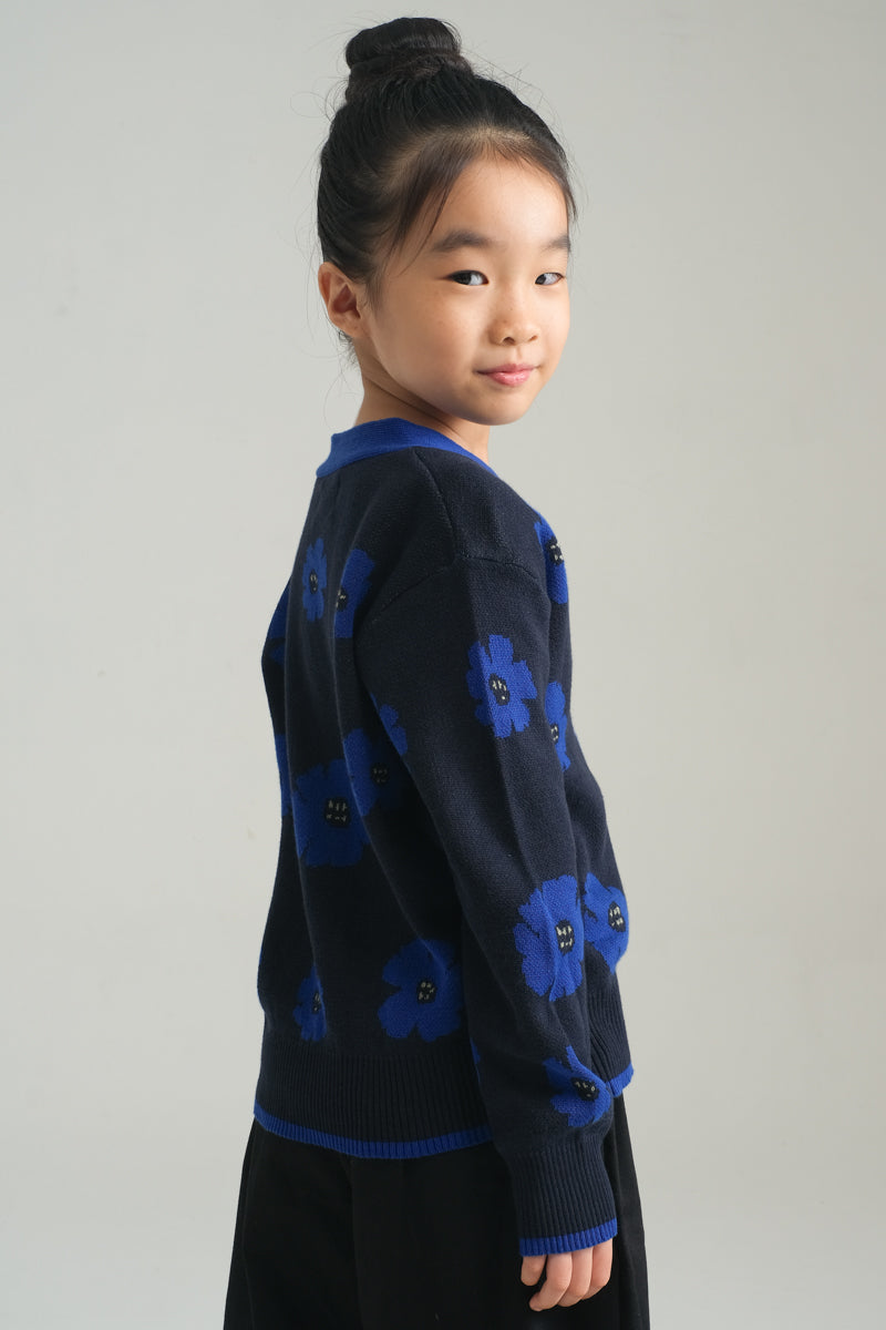Mini Loulou Cardigan in Bluebell