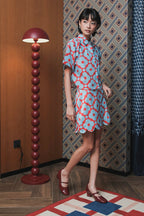 Cadie Scallop Skort in Cherry Sky