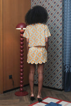 Cadie Scallop Skort in Frosty Lemon