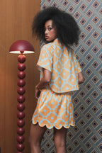 Cadie Scallop Skort in Frosty Lemon