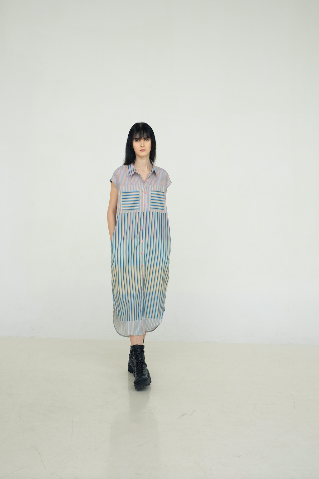 Mimosa Shirt Dress in Caspi
