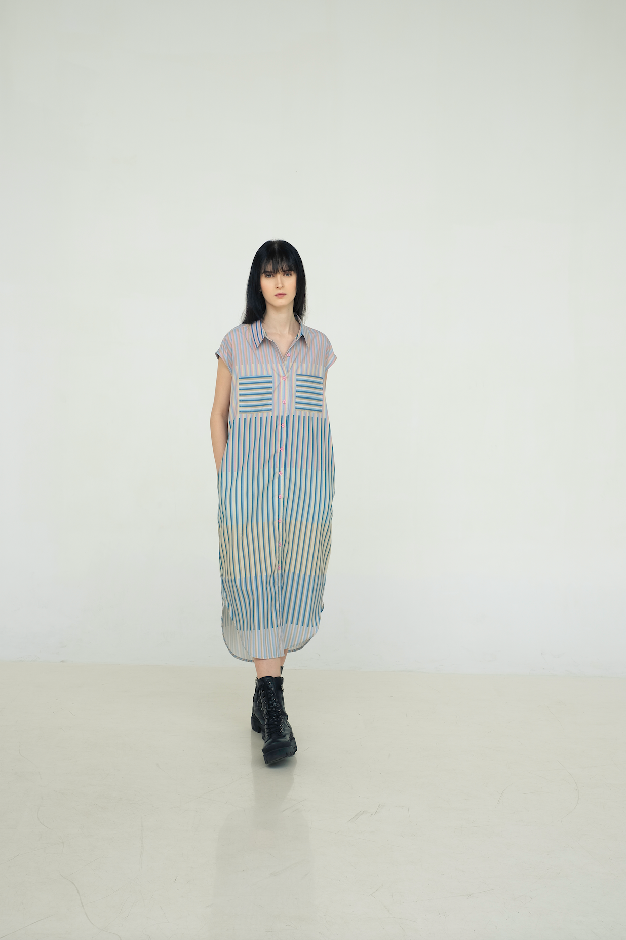 Mimosa Shirt Dress in Caspi